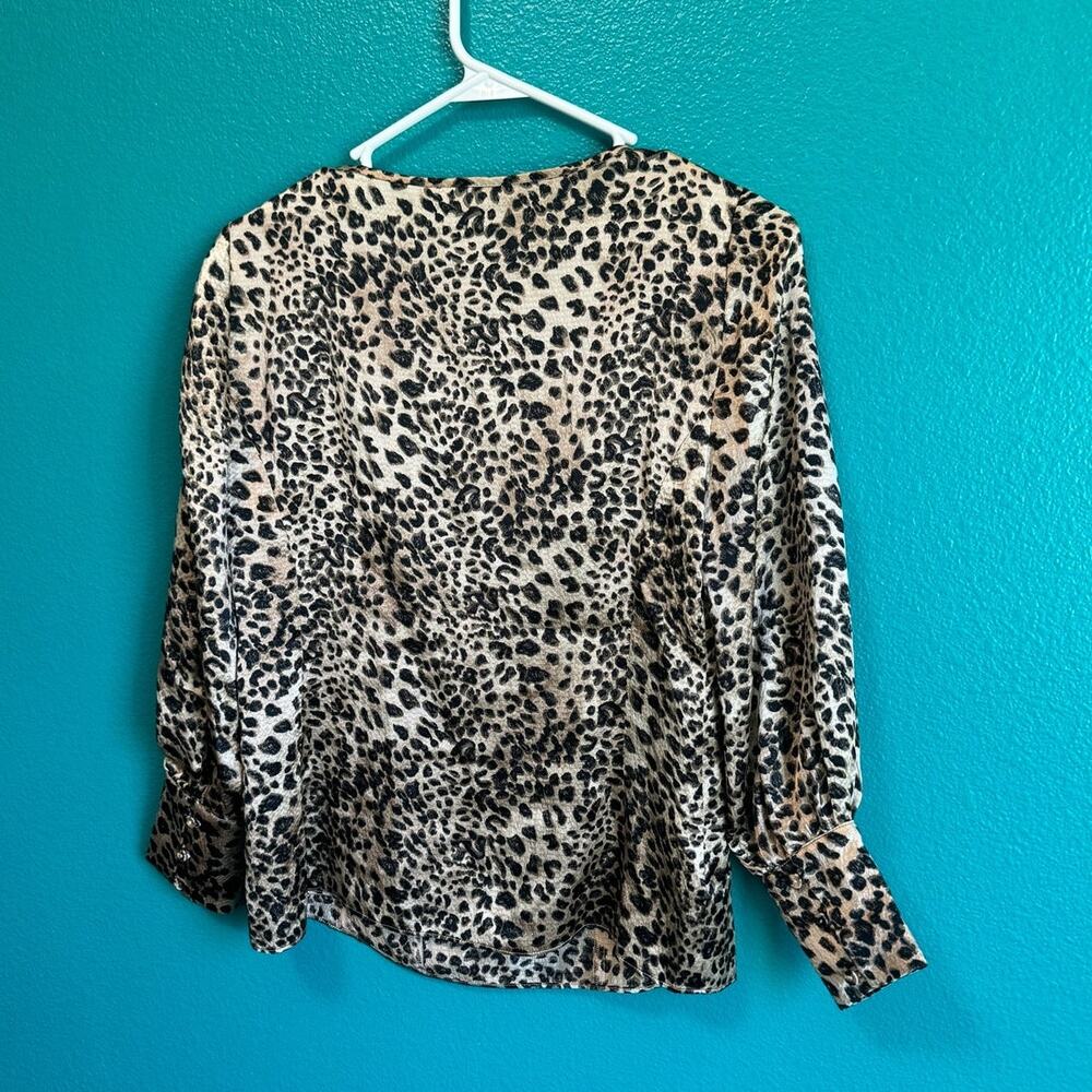 Rebecca Taylor 100% Silk Leopard Print Blouse Women's 00 - Picture 6 of 8